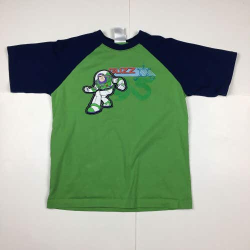 Y2K Disney Toy Story Buzz Lightyear Graphic T-Shirt Green/Blue Child Sz Large