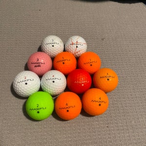 Used Maxfli 12 Pack Balls- Colored