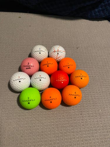 Used Maxfli 12 Pack Balls- Colored