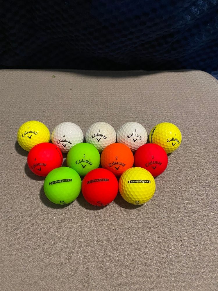 Used Callaway 12 Pack Balls- Colored