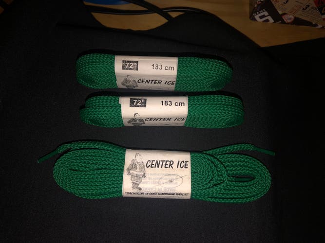 Green 72” Center Ice laces 3 pack