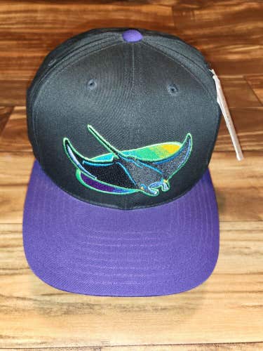 NEW Vintage Rare MLB Baseball Devil Rays Logo 7 Sports Plain Logo Hat Snapback