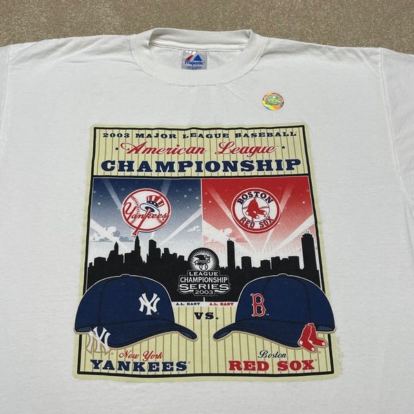 New York Yankees T Shirt Men XL Adult White MLB Baseball 2003 ALCS Playoffs  USA