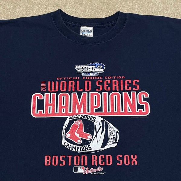 Official 2004 Boston Red Sox World Series Champions T-Shirt MLB Authentic