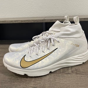Nike Vapor Untouchable Speed Turf 2 Football Cleats White Gold Men’s Size 15 NEW