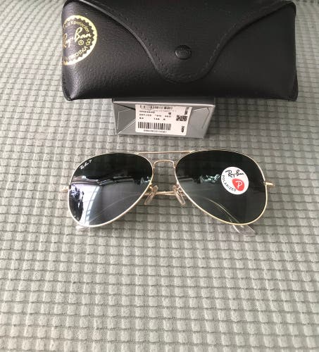 Polarized lenses aviator gold frame unisex sunglasses