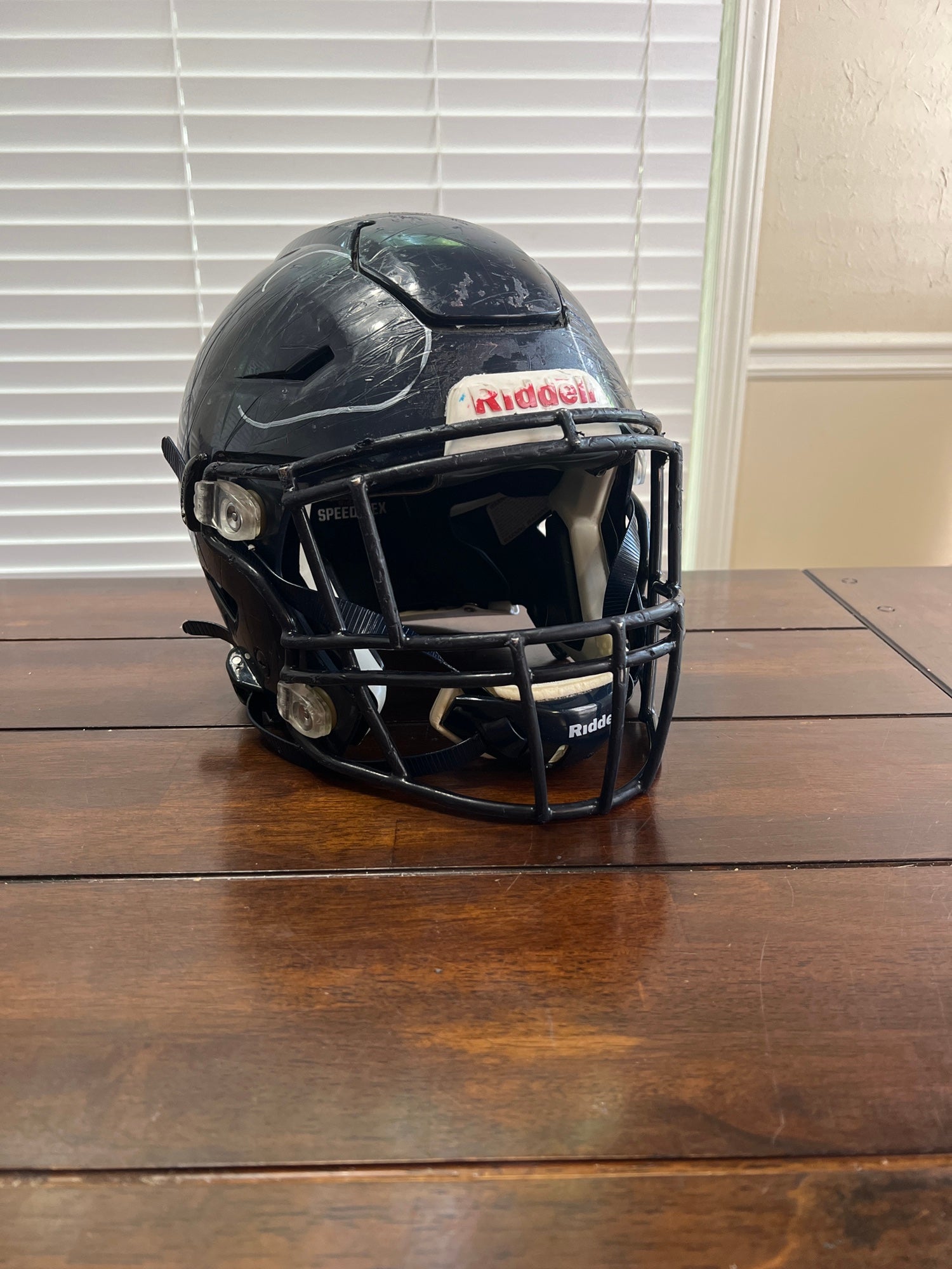 Riddell 8004663 Football Helmet, Size Medium - Black/Blue for sale online