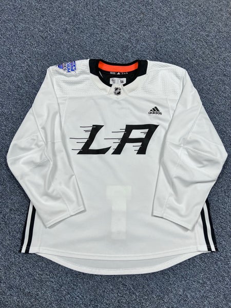 Used LA Kings White MIC Adidas Practice/Camp Jersey, Gaunce, Size 56