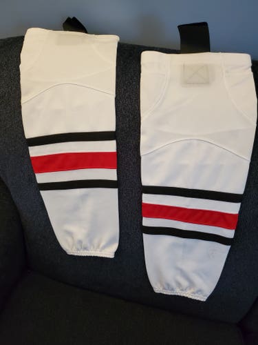White/red/black Youth Used Socks