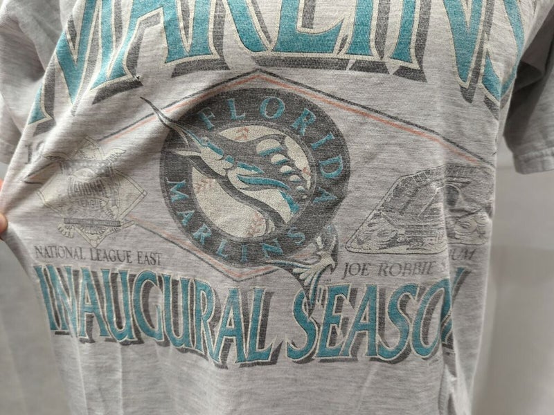 Vintage Florida Marlins Inaugural Season Logo 7 Shirt L MLB