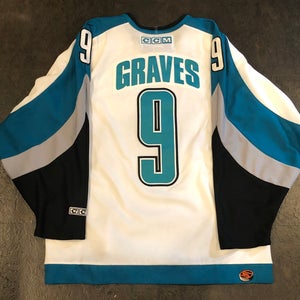 CCM 550 San Jose Sharks GRAVES Home Jersey LARGE