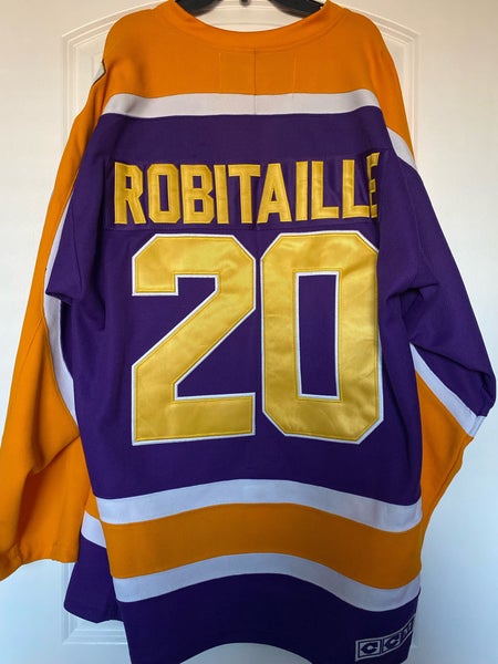 LUC ROBITAILLE Signed Los Angeles Kings Retro Purple CCM Jersey