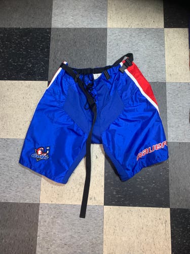 Bauer blue with red white stripe hockey shell senior large