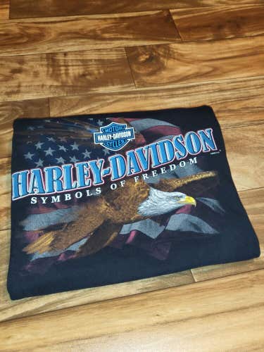 Vintage 2008 Harley Davidson Eagle Double Sided Symbols Of Freedom Shirt Size L