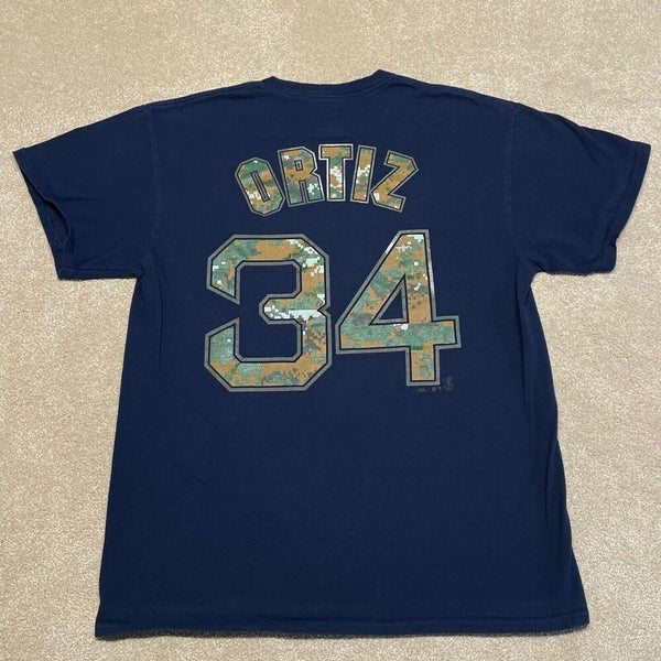 David Ortiz Boston Red Sox T Shirt Adult Small Blue MLB Baseball 34 Big  Papi