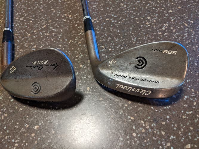 NICE Cleveland 588 RTG Wedge Set 54 & 60 Degree Steel Shaft Right Handed Raw Tour Grind DSG Sand Lob
