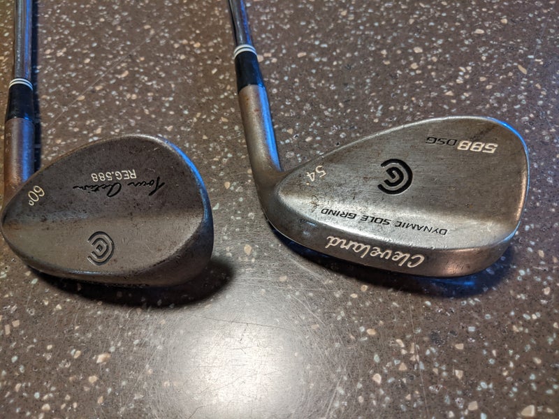NICE Cleveland 588 RTG Wedge Set 54 & 60 Degree Steel Shaft Right Handed Raw Tour Grind DSG Sand Lob