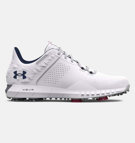 Under Armour Men's UA HOVR Drive 2 Spiked Golf Shoe - White/Metallic Silver
