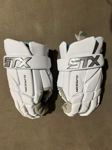 Used Player's STX Surgeon Lacrosse Gloves 10" - used once to play catch