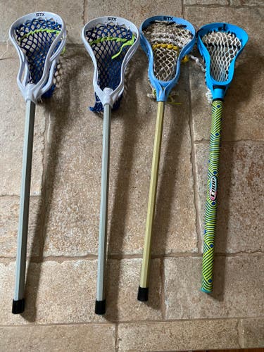 Used 4 pack of Mini Lacrosse Sticks With Ball