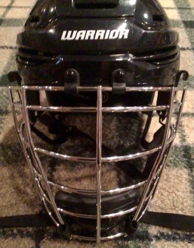 Warrior Alpha One Pro Indoor box lacrosse black helmet medium