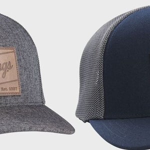 FlexFit x Rawlings Leather Patch Baseball Snapback Mesh Back Snapback Hat Cap