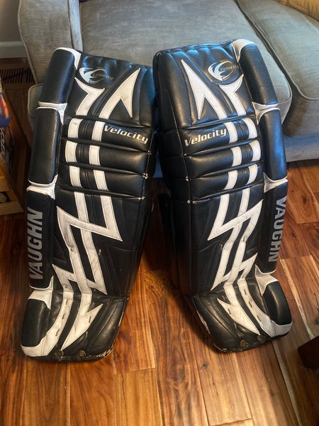 Used 35" Vaughn Velocity V3 Goalie Leg Pads