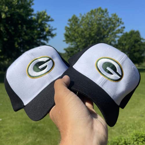 Green Bay Packers NFL Team Apparel Strap Back Hat Bundle Set Plain Logo Caps