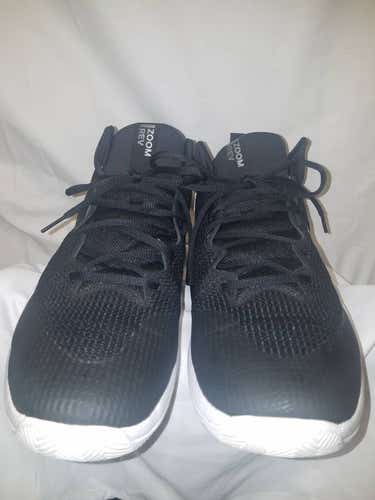 Used Nike Men's Zoom Rev TB Basketball Shoes, Black/Metallic Silver/White