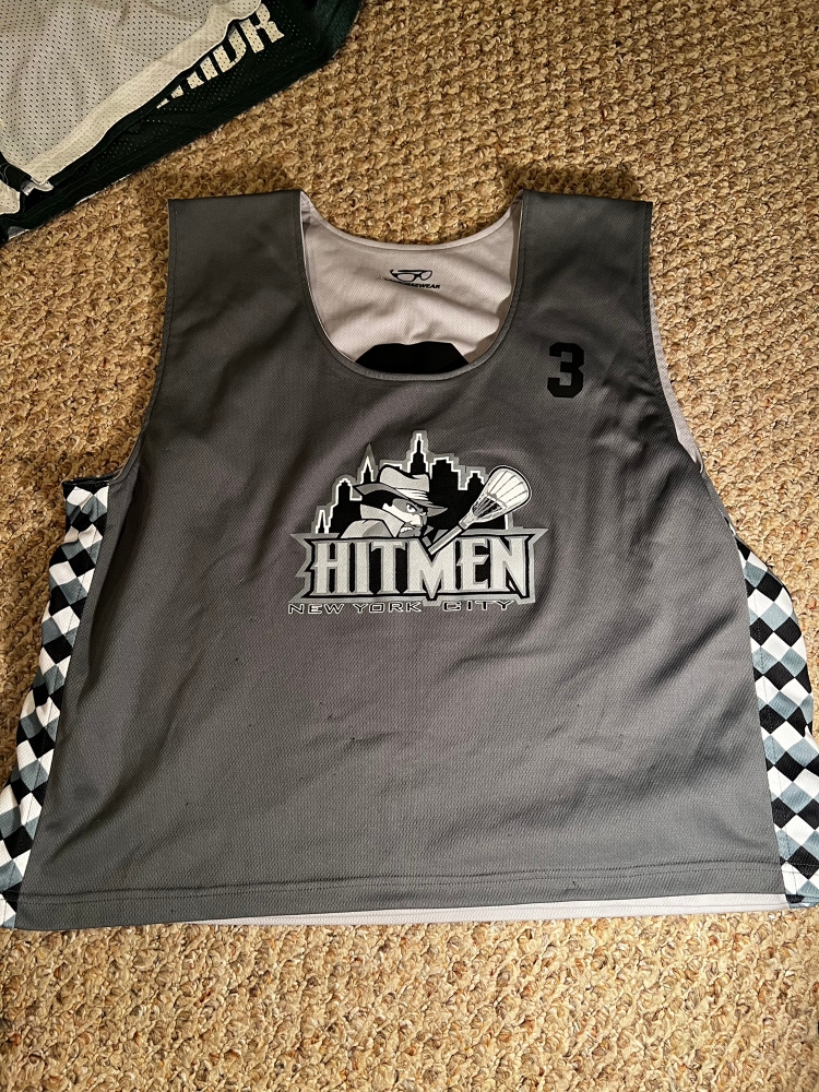 New York Hitmen Team Issued Custom Jersey Gray Used Medium/Large  Jersey