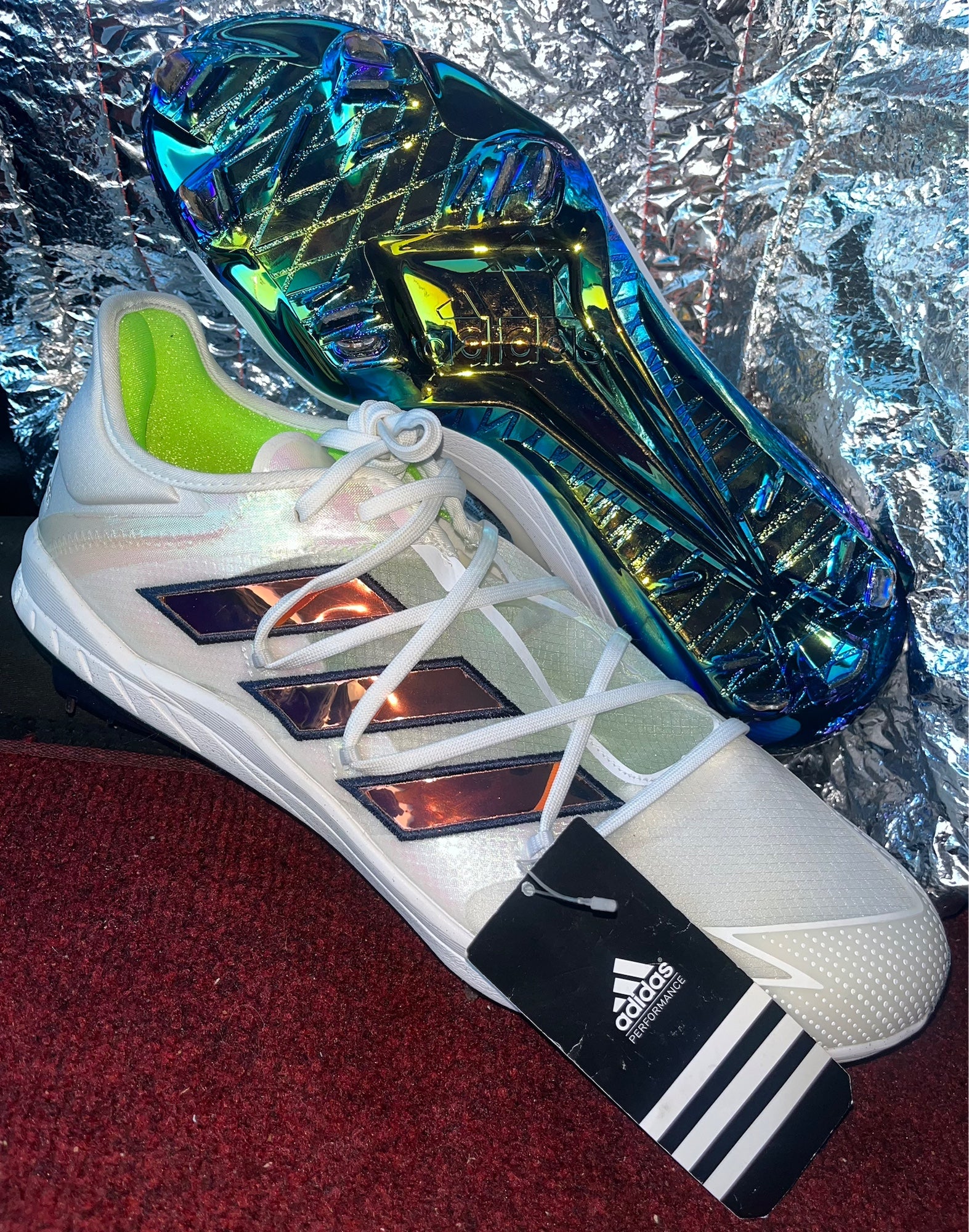 Men’s Adidas Adizero Grail ECP Metal Baseball Cleats Size 13.0 Chrome Bottom SidelineSwap