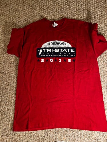 Championship Team Issued Shooting Shirt Lacrosse Shirt Red Used Large  Shirt
