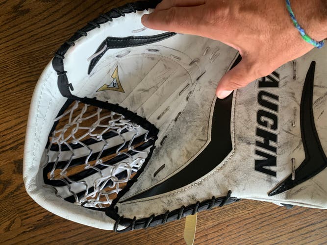 Used Vaughn Velocity V6 Pro Stock Goalie Glove and Blocker