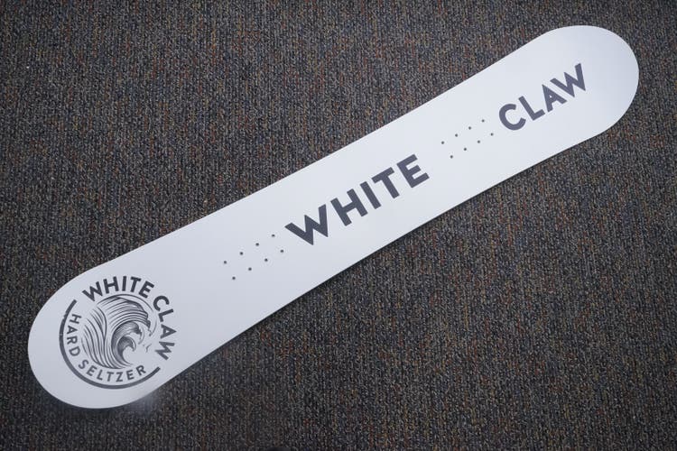 WHITE CLAW HARD SELTZER BLACK & WHITE LIMITED EDITION, 157CM DISPLAY PROMOTIONAL SNOWBOARD