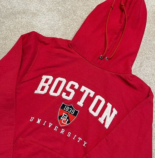 Boston University Sweatshirt Adult Small Red Pullover Hoodie NCAA Terriers BU