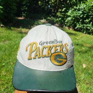 Vintage Green Bay Packers Leather Sports NFL Football Snapback Hat Cap