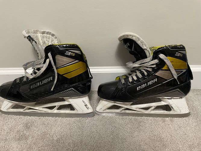 Senior Used Bauer Supreme 3s Hockey Goalie Skates Regular Width Size 9