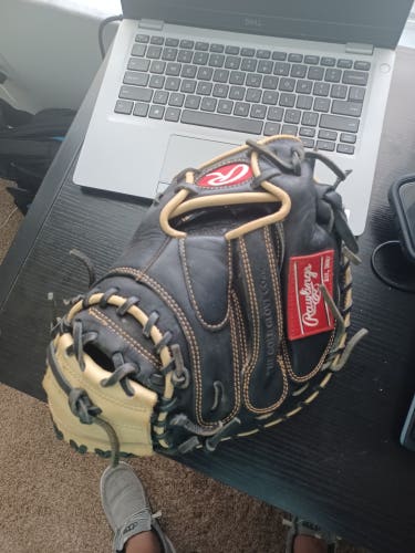 Used Rawlings Right Hand Throw Catcher's Gold Glove Gamer Series Baseball Glove 32.5"