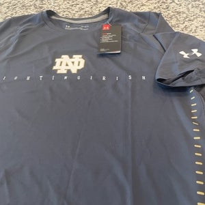 Under Armour Notre Dame team lacrosse shooter shirt L large NEW