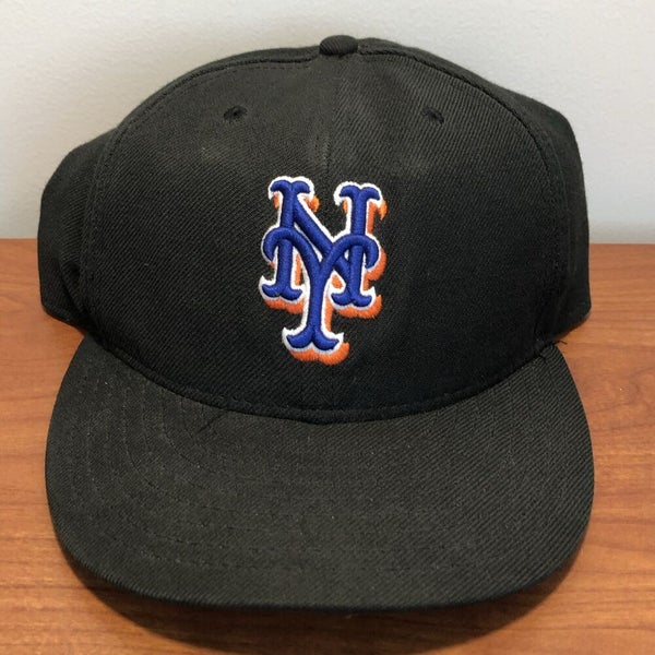 New York Mets Hat Baseball Cap Fitted 7 1/2 New Era MLB Authentic Black Adult NY