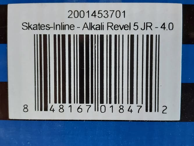 New Alkali Revel 5 Inline Skates Regular Width Size 4