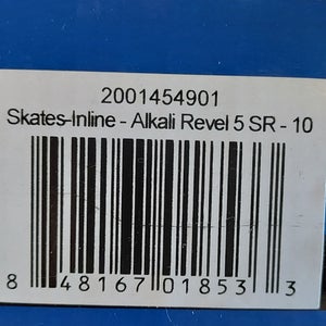 New Alkali Inline Skates Regular Width Size 10