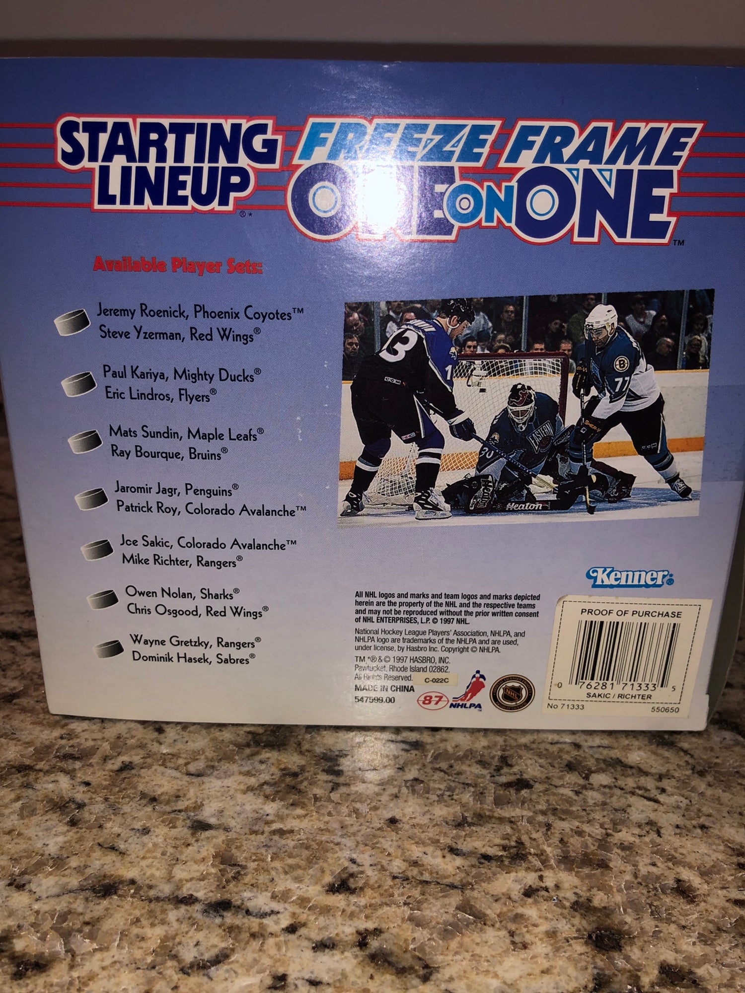 1997 Starting Lineup Freeze Frame Sundin Bourque Maple Leafs Bruins 