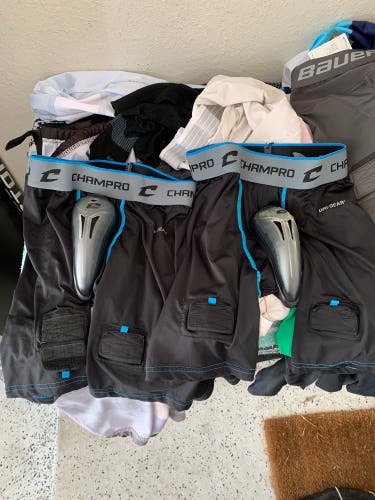 2 Champro Hockey Compression Jocks Like New (with Velcro And Cups Included)