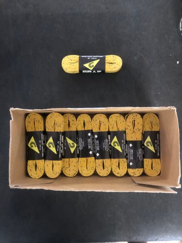New Graf Waxed Laces in box (36 pairs) multiple sizes Yellow Laces 72", 84", 120"