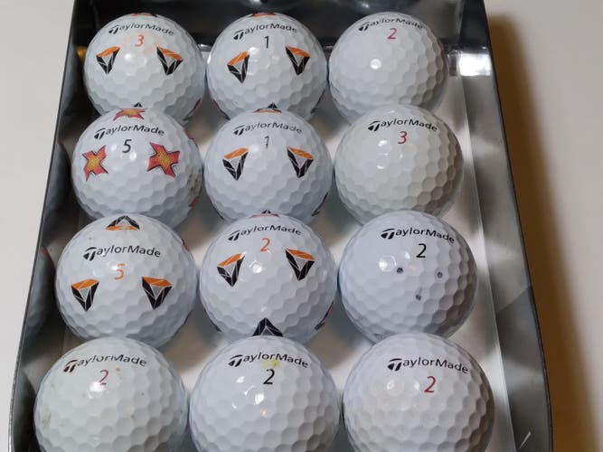 Used TaylorMade TP5X Balls 12 Pack (1 Dozen)