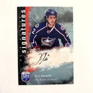 KRIS RUSSELL COLUMBUS BLUE JACKETS NHL AUTOGRAPHED SIGNATURE CARD