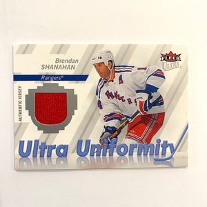 BRENDAN SHANAHAN NEW YORK RANGERS NHL JERSEY FLEER ULTRA UNIFORMITY CARD