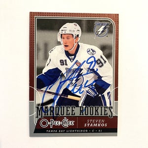 STEVEN STAMKOS NHL TAMPA BAY LIGHTNING O-PEE-CHEE AUTOGRAPHED SIGNATURE ROOKIE CARD RARE