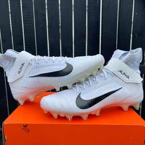 Nike Alpha Menace Elite 2 Flyknit Football Cleats White AO3374-101 Men's Size 16